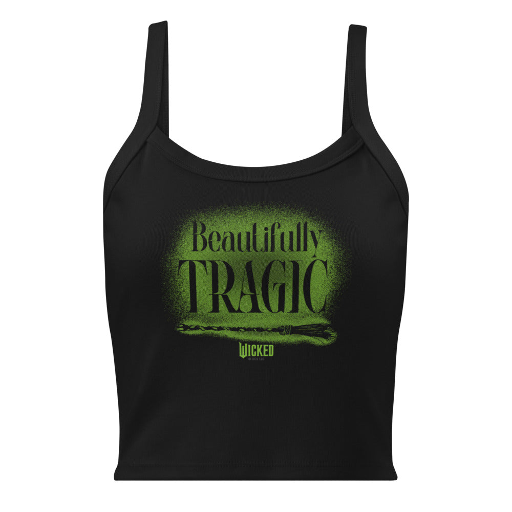 Wicked Beautifully Tragic Women's Micro-Rib Tank Top Solid Black Blend