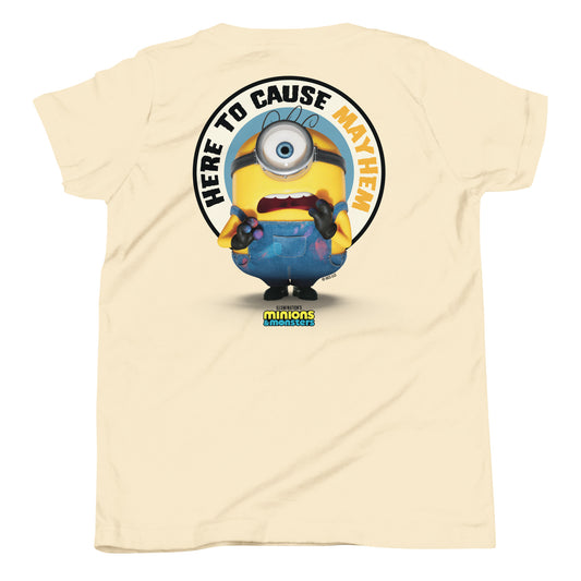 Minions & Monsters Personalized Kids T-Shirt Here to Cause Mayhem
